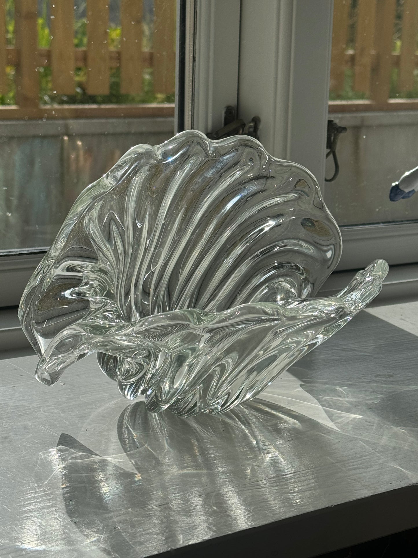 Murano clam vase clear