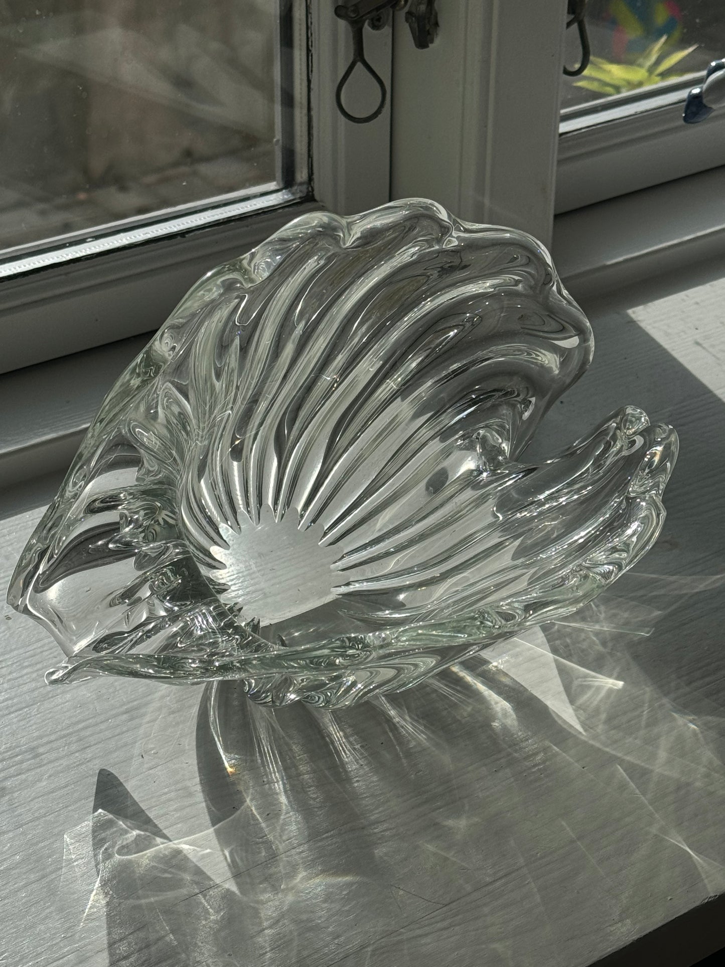 Murano clam vase clear