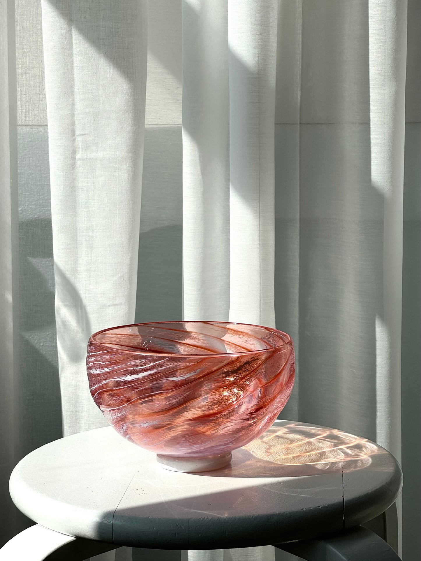 Pink swirling bowl