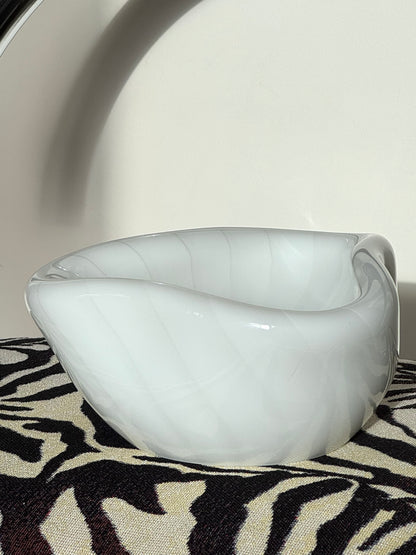 White Murano Bowl