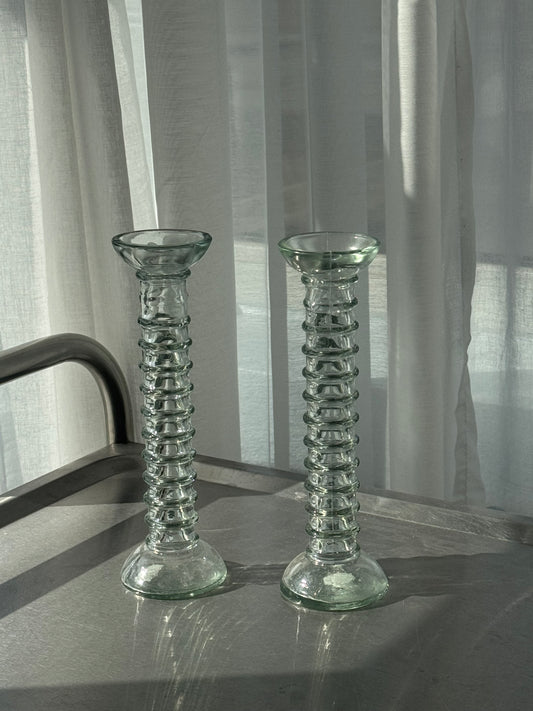 Glass candleholders