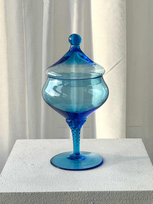 Blue glass bonbonniere