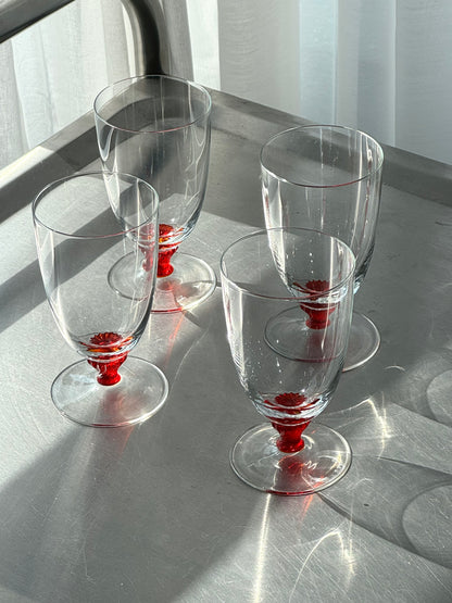 Red stem glasses