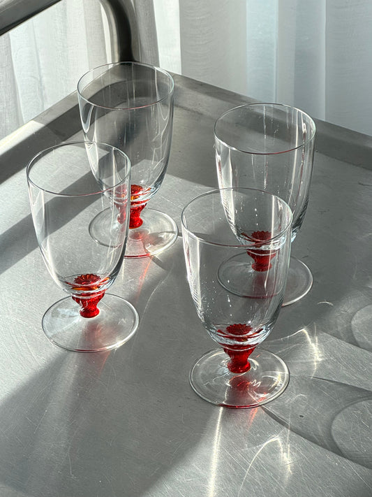 Red stem glasses
