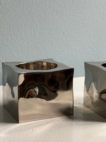 Silver plated candleholders