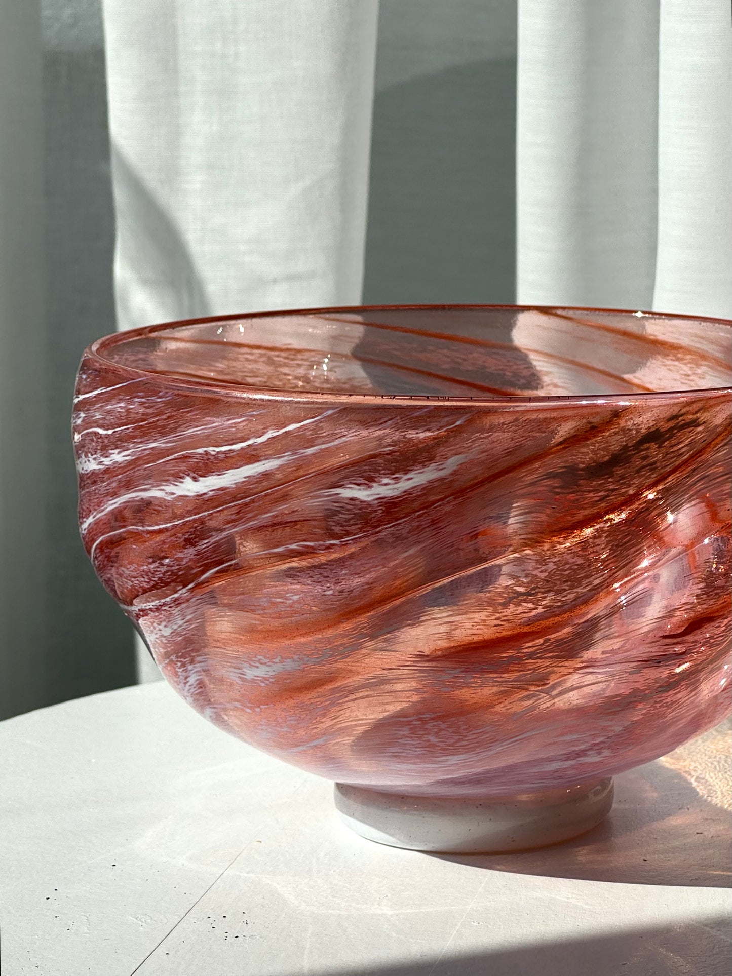 Pink swirling bowl