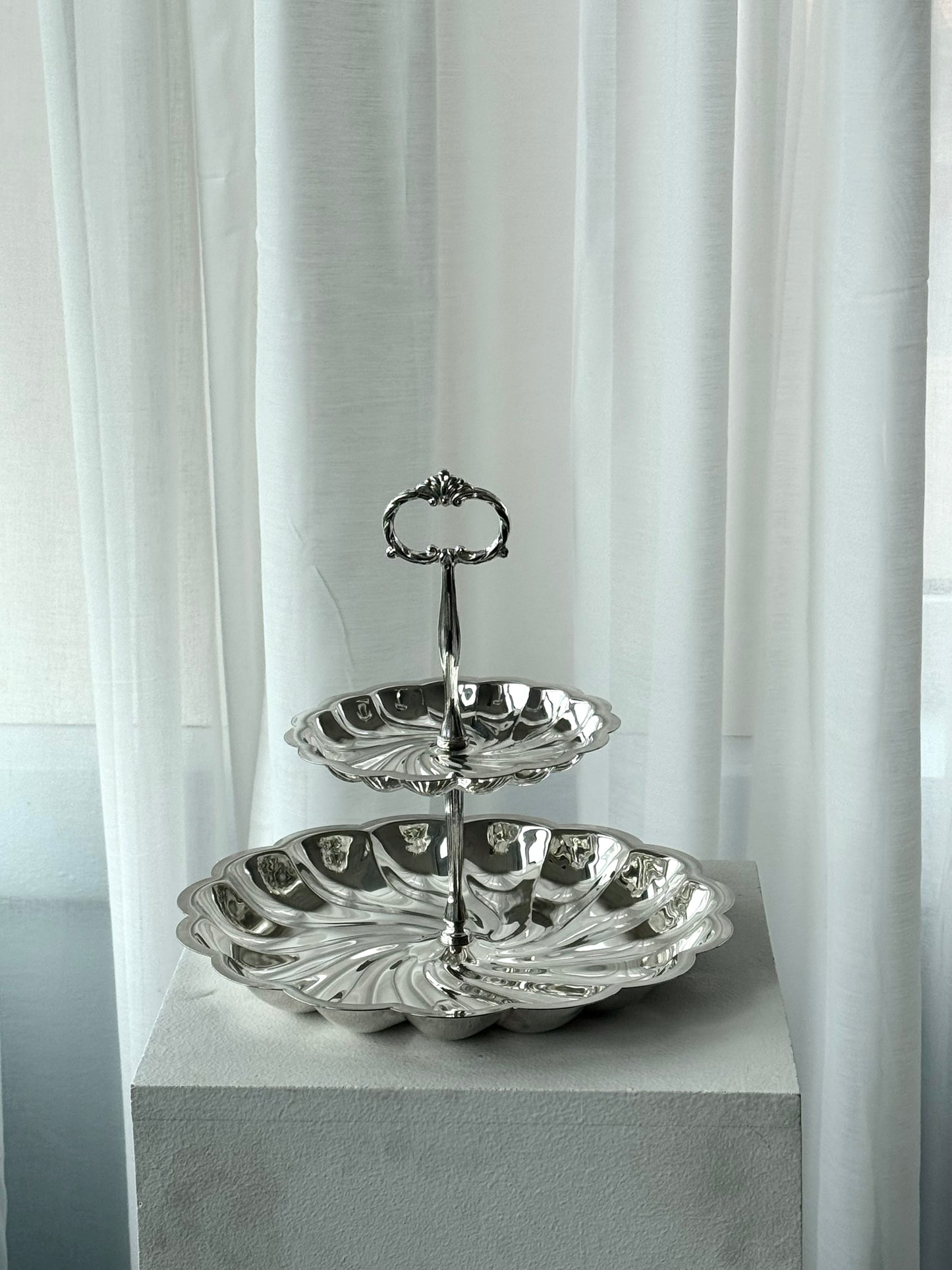 Silver plated etagere