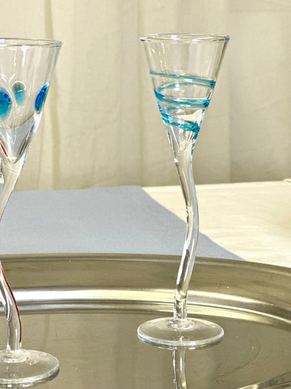 Squiggle liqour glasses