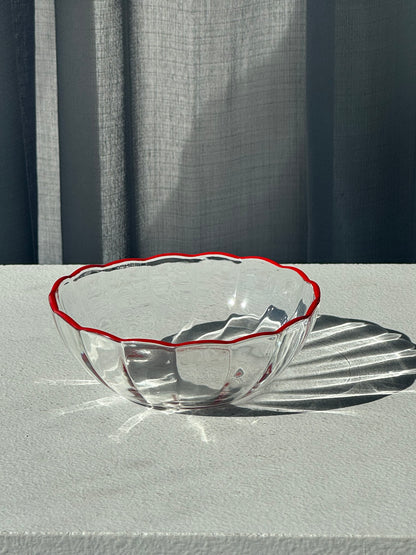 Red rim bowls