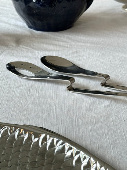 Steel salad servers