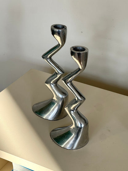 Alu zigzag candleholder