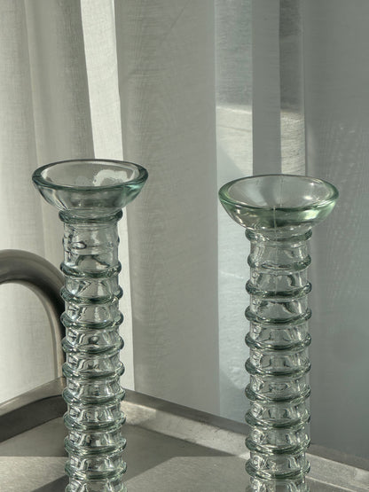 Glass candleholders