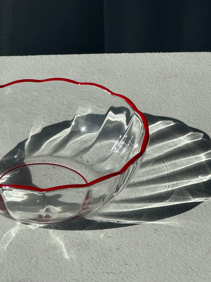 Red rim bowls