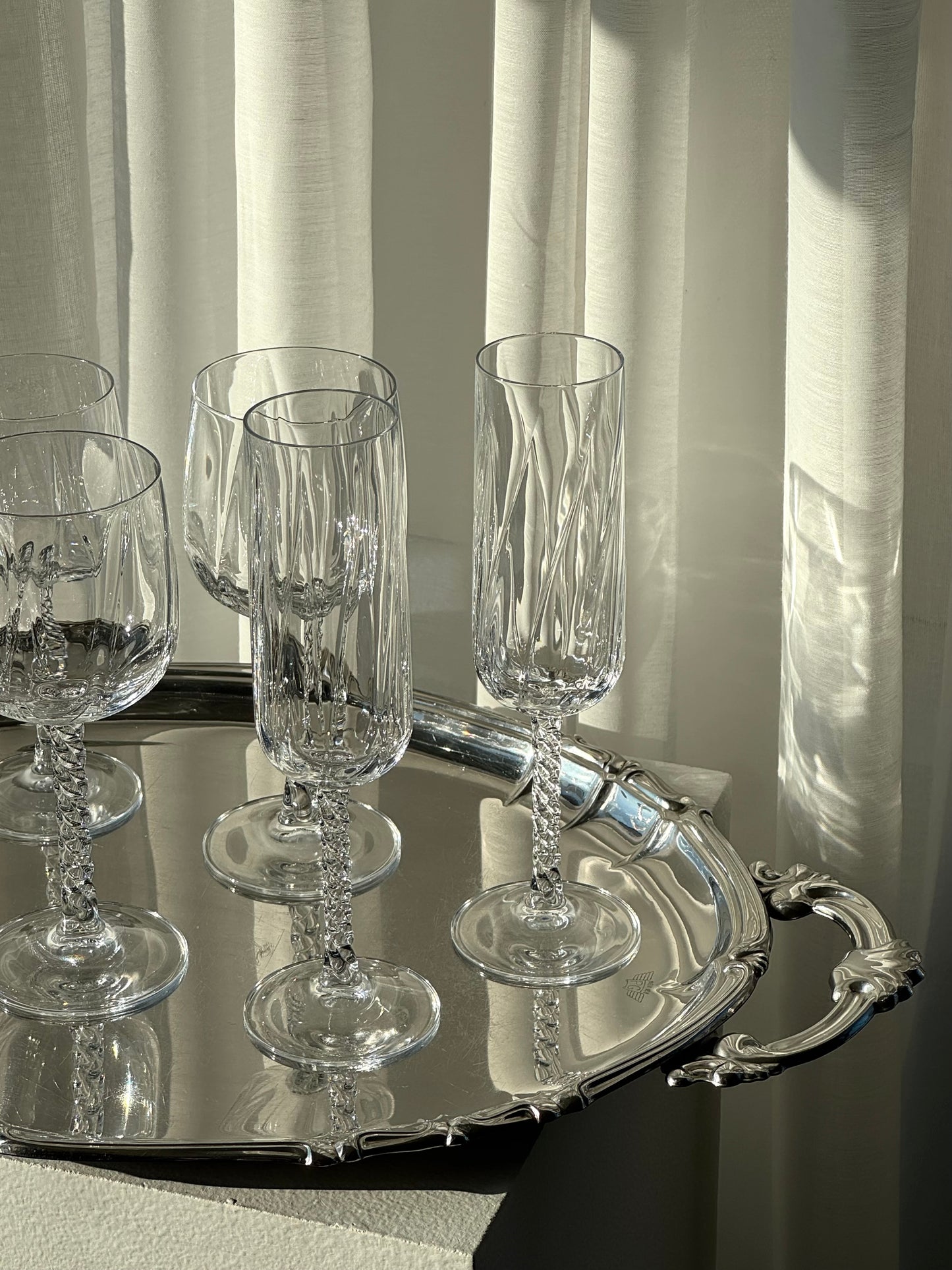 Swirling crystal glasses