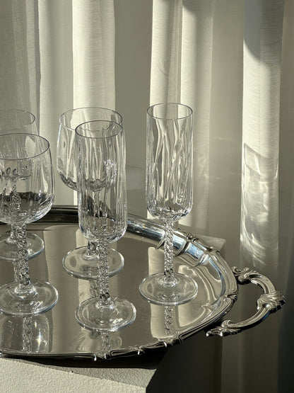 Swirling crystal glasses
