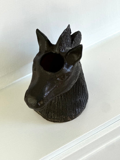 Horse head vase