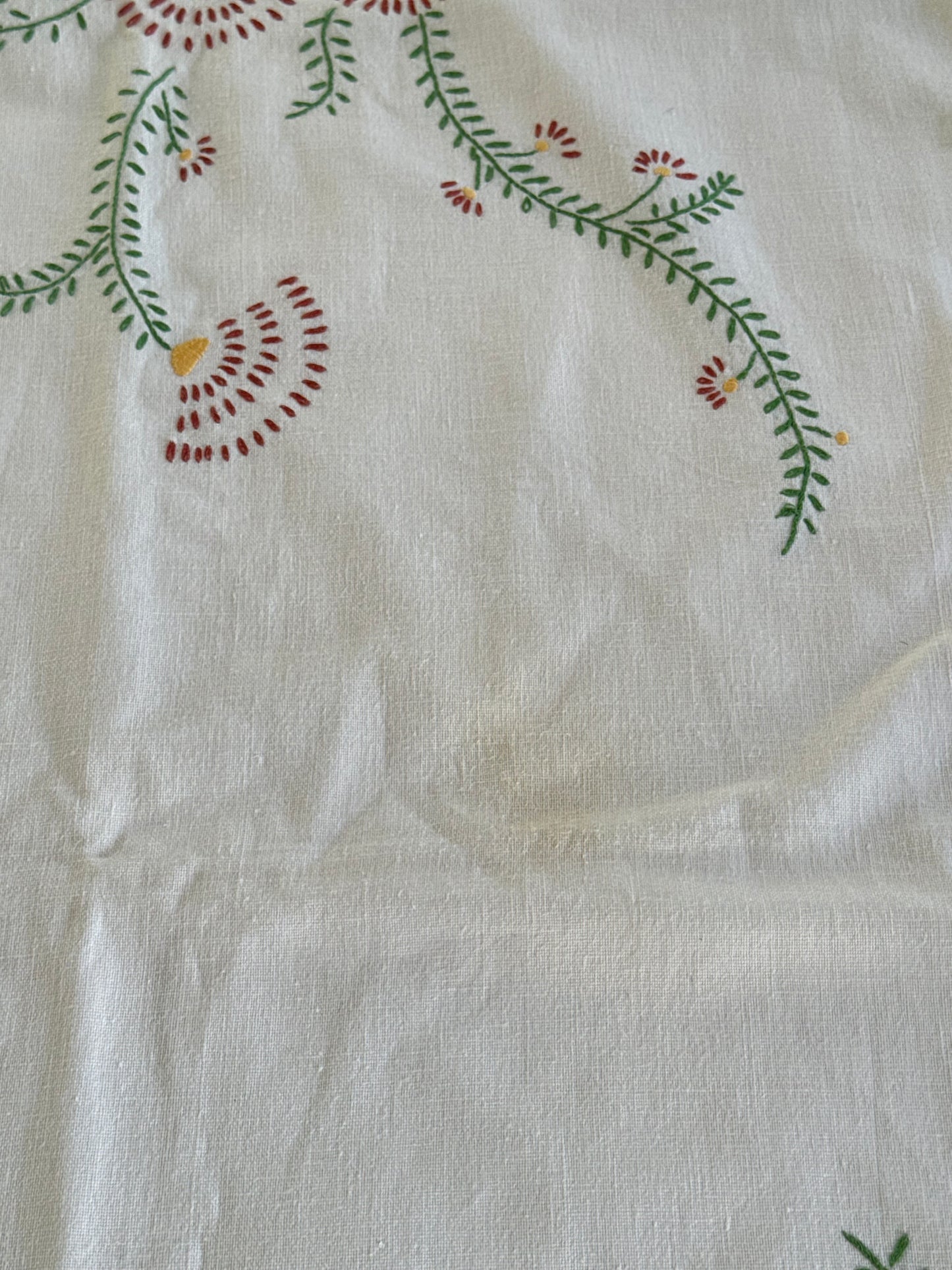 Green and Brown tablecloth