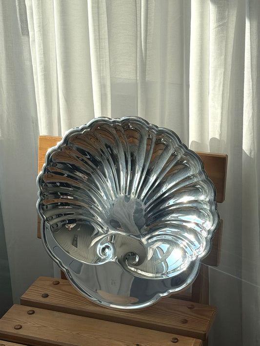 Silver plated clam dish
