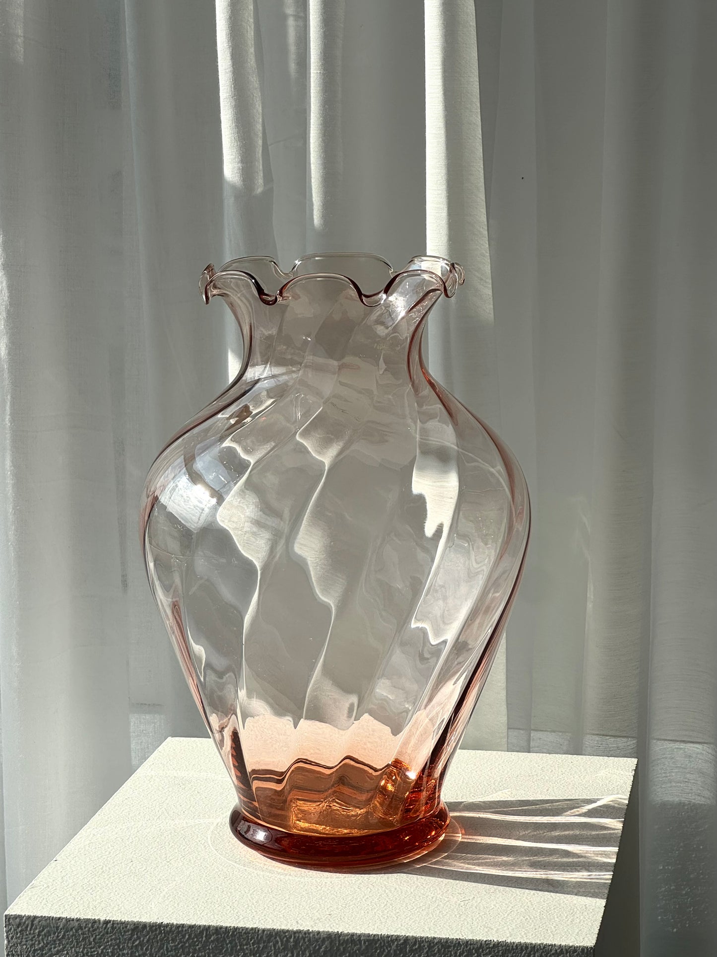 Swirling pink vase