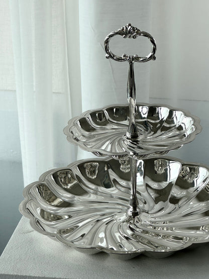 Silver plated etagere