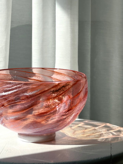 Pink swirling bowl