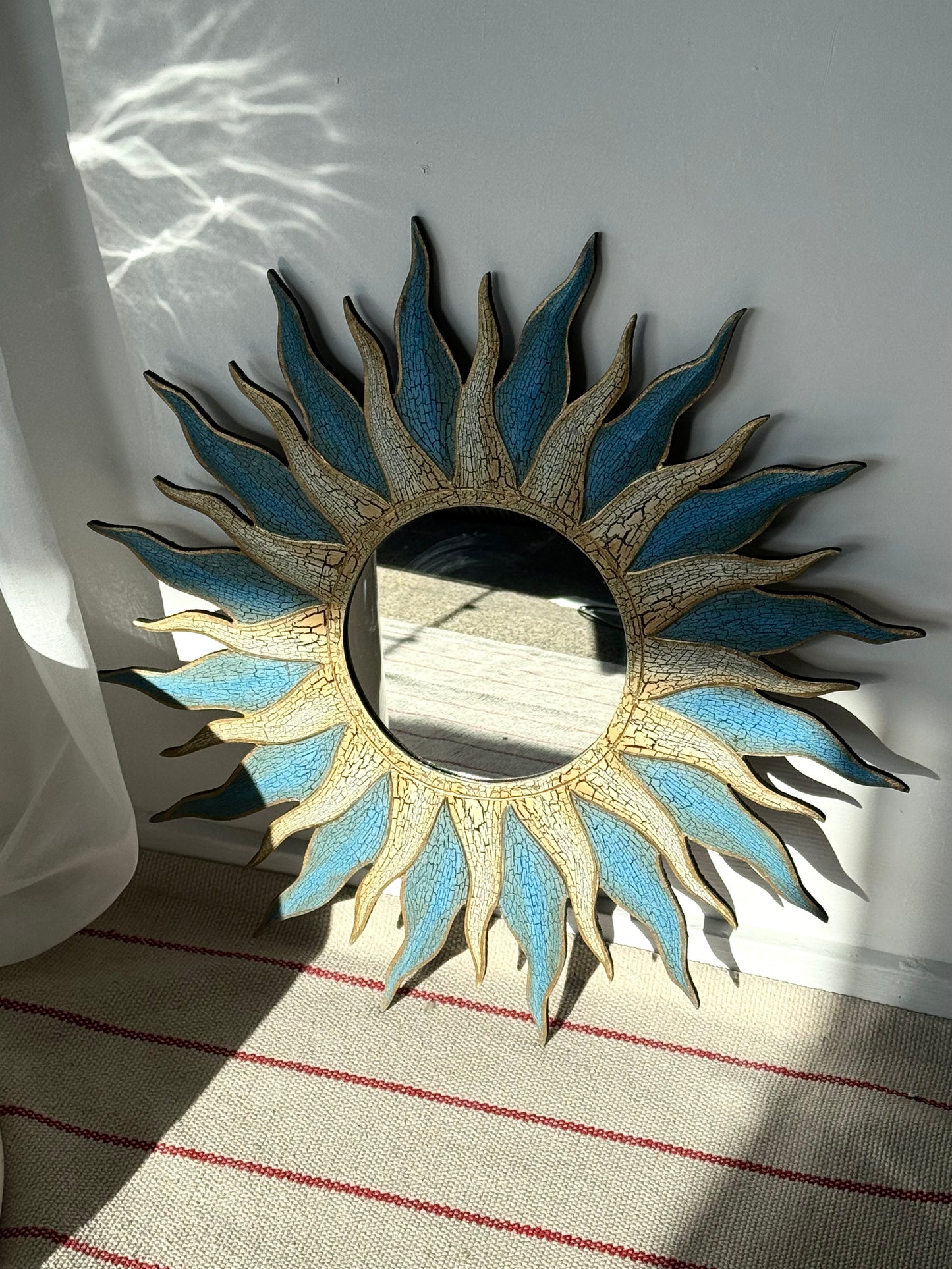 Wooden Sun mirror