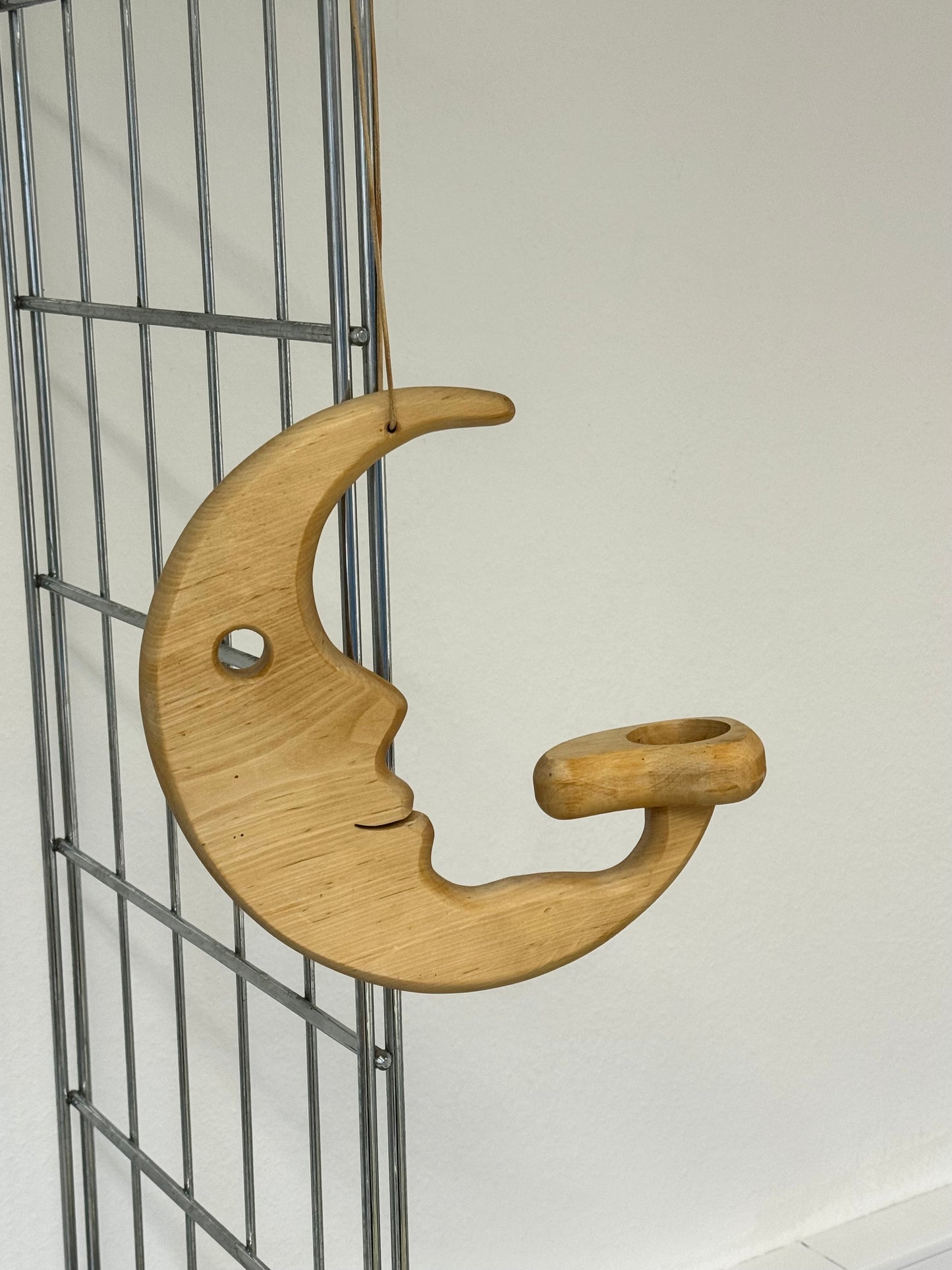 Wooden Moon Candleholder