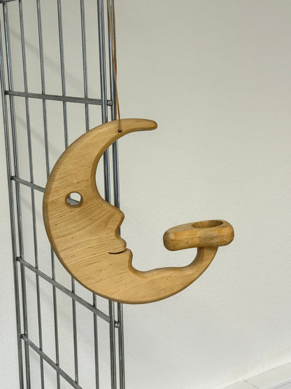 Wooden Moon Candleholder