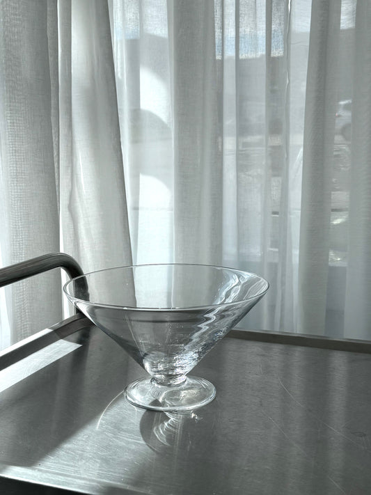 Big glass bowl on foot