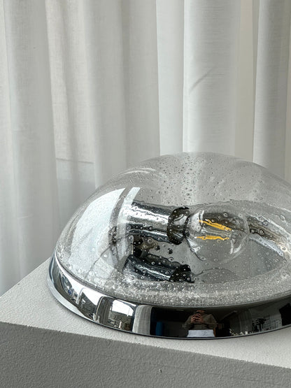 Chrome and glass lamp