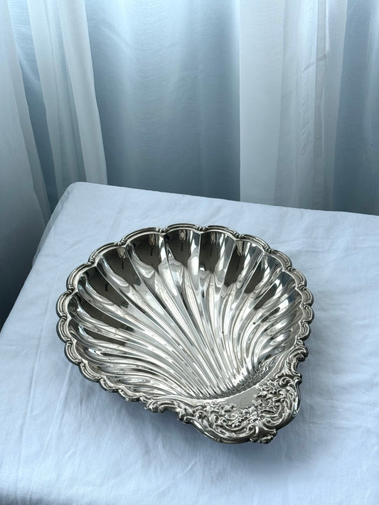 Silver plated clam dish