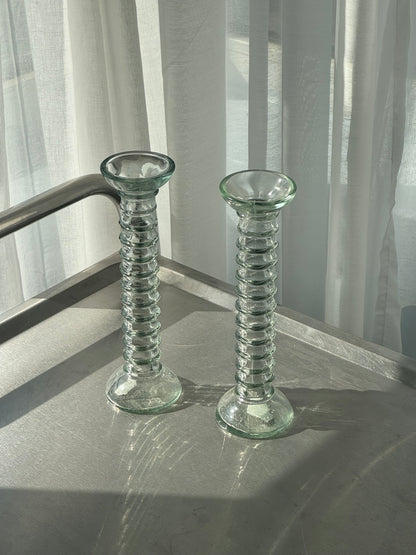 Glass candleholders