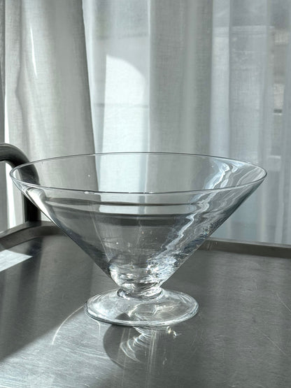 Big glass bowl on foot