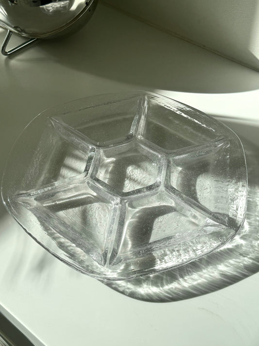 Glass serving platter