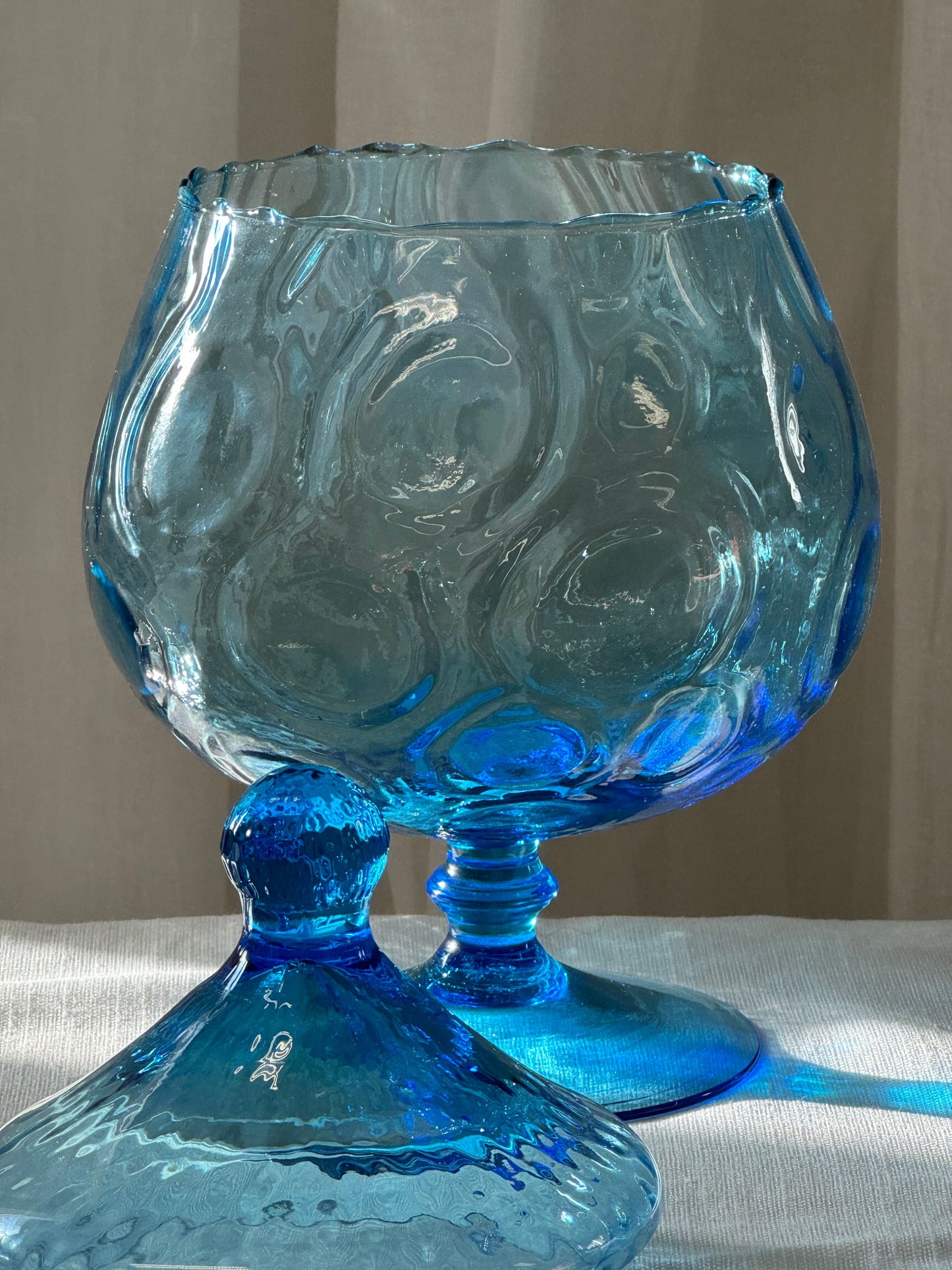 Blue glass bonbonniere