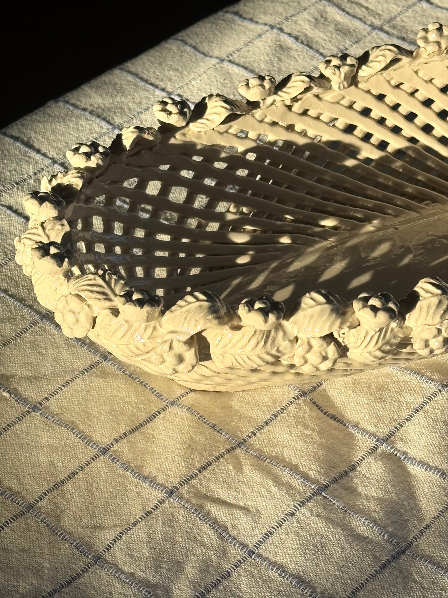 Handmade ceramic basket