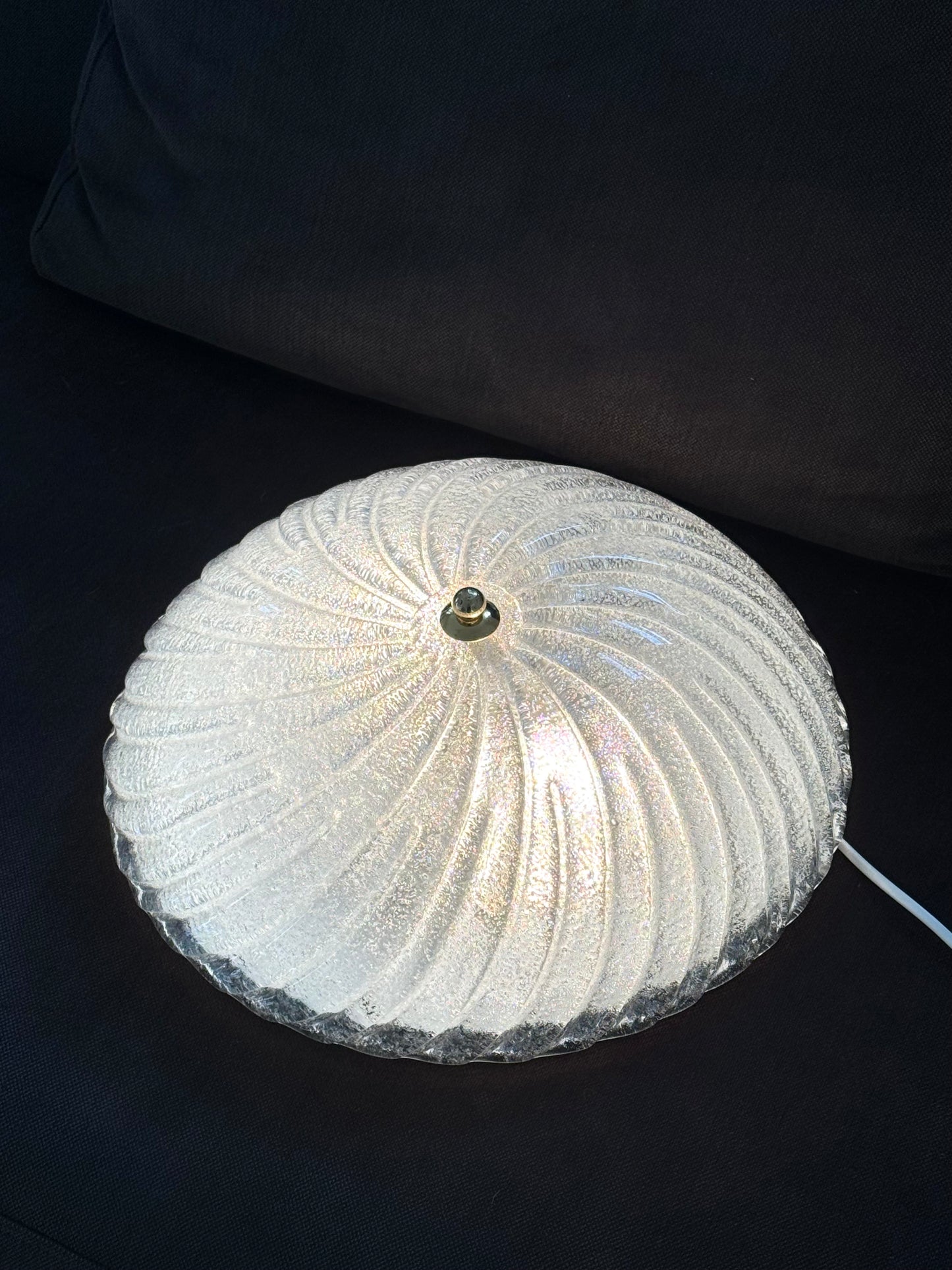 Swirling Murano glass lamp