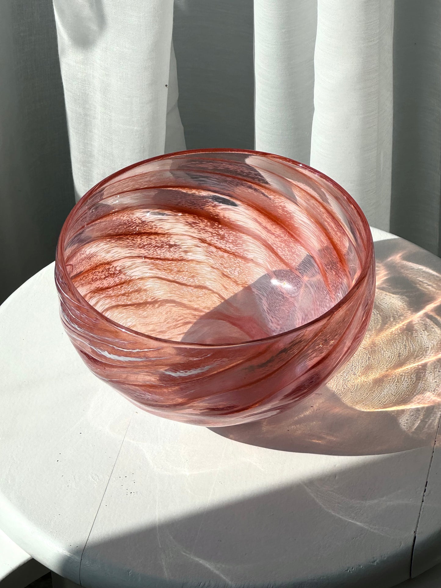 Pink swirling bowl