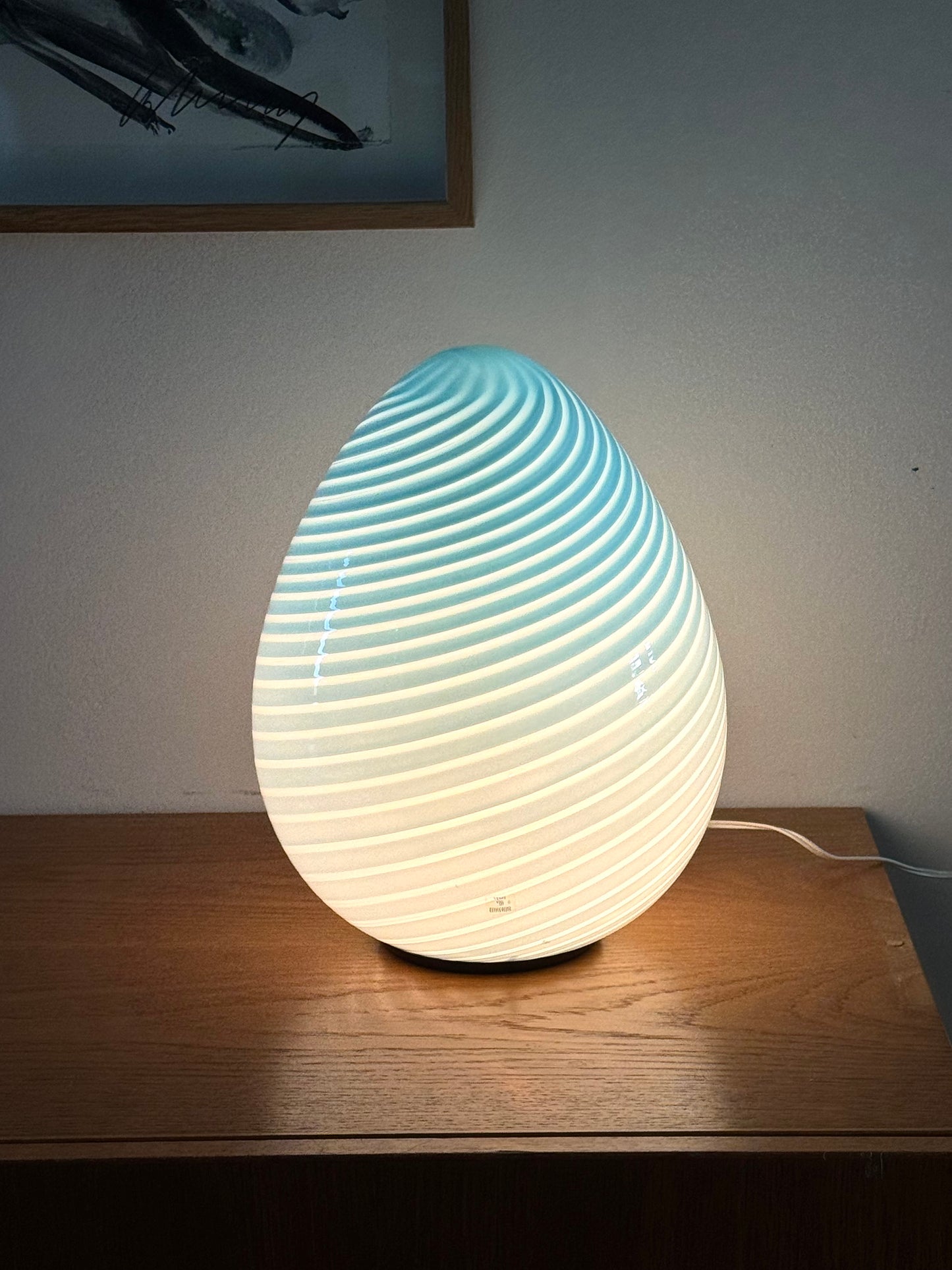 Vintage Murano egg lamp