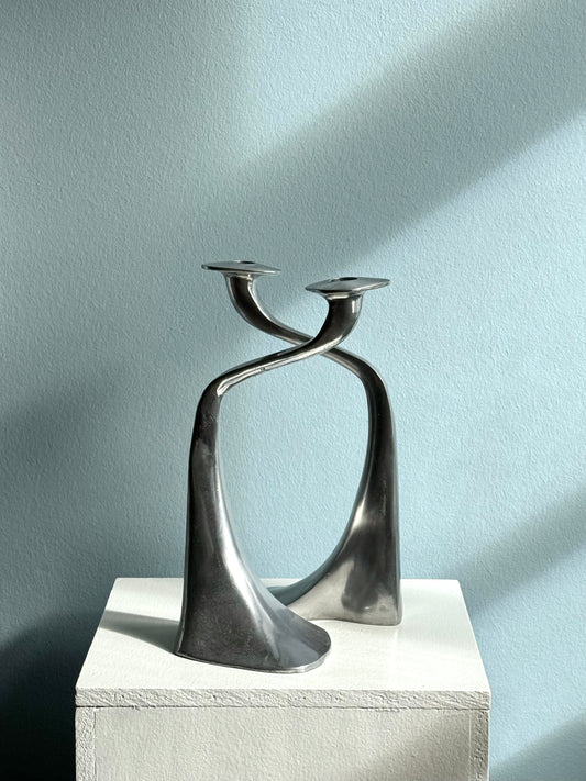Vintage aluminium candleholders