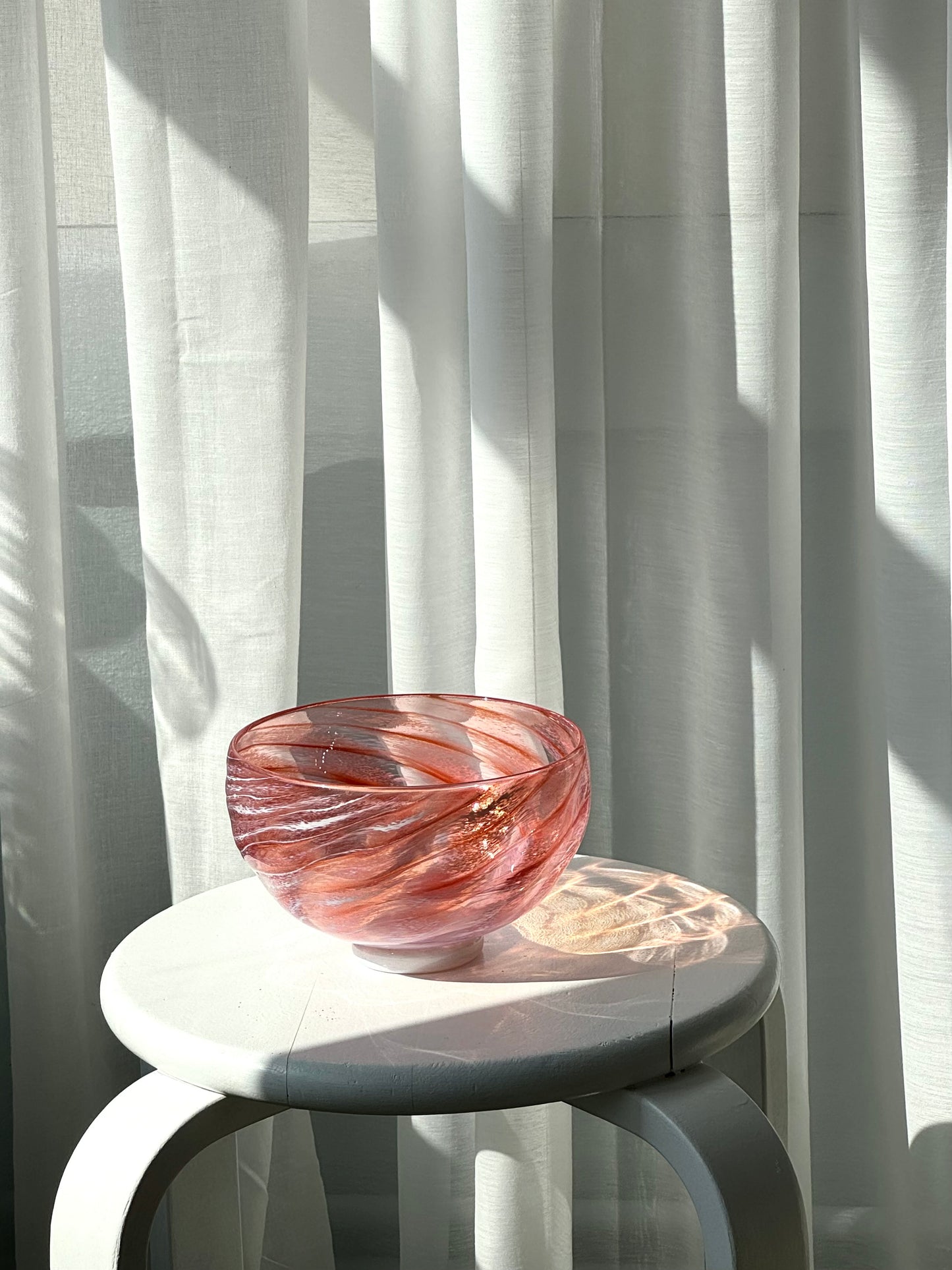 Pink swirling bowl