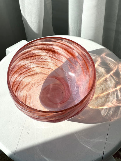Pink swirling bowl