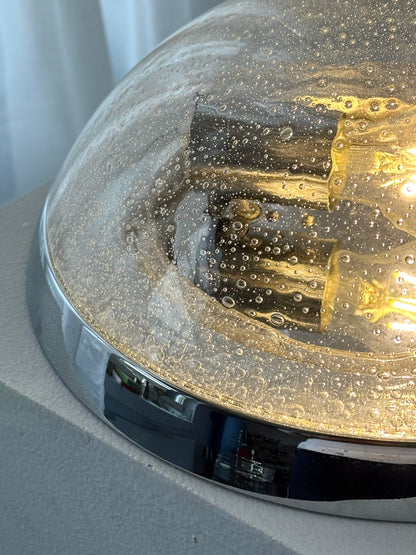 Chrome and glass lamp