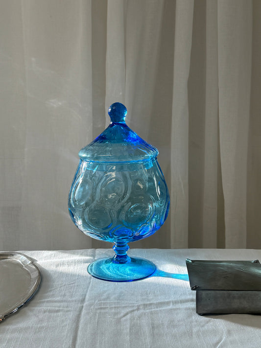 Blue glass bonbonniere