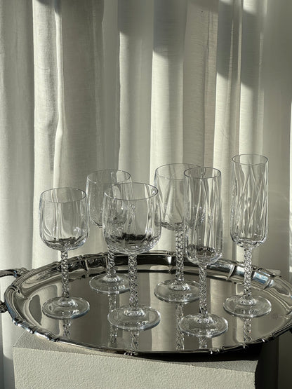 Swirling crystal glasses