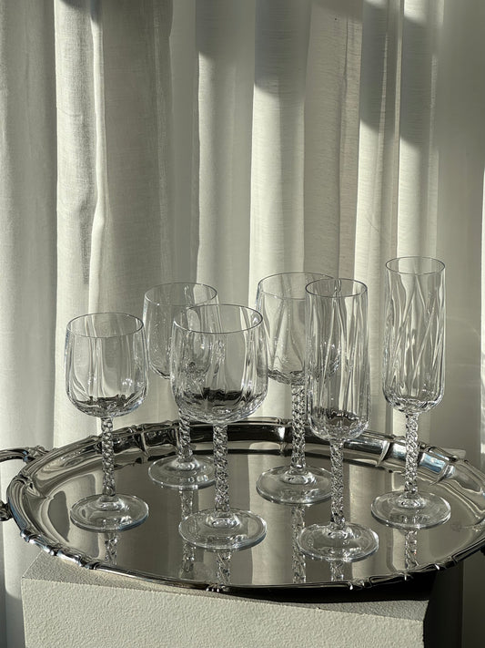 Swirling crystal glasses