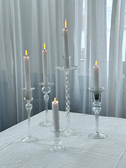 Swirling crystal candleholder