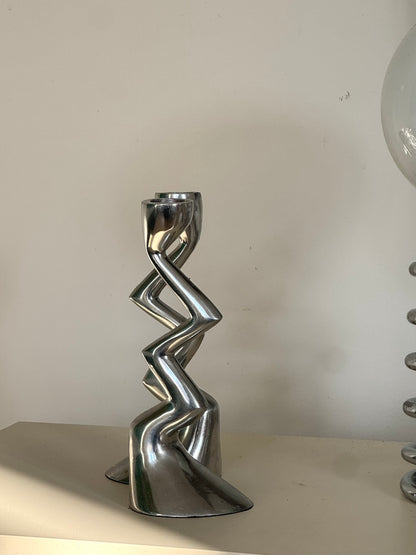 Alu zigzag candleholder