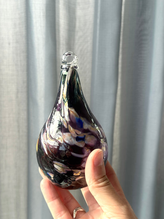 Purple glass ornaments