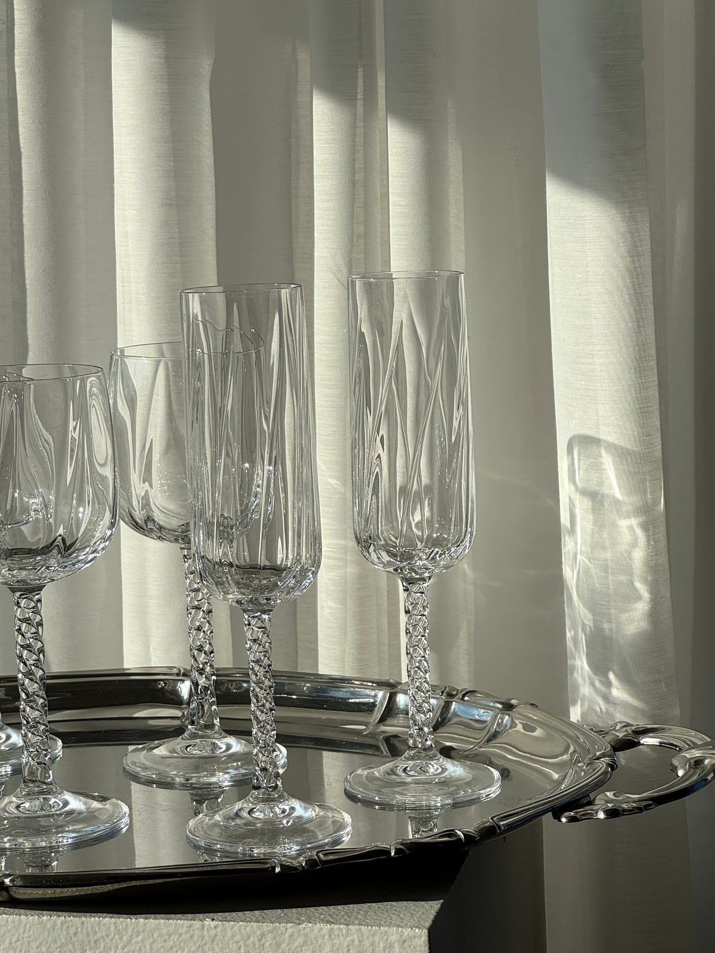 Swirling crystal glasses